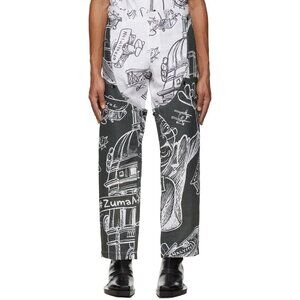 Thebe Magugu Chaps Trousers Size XL Mens Gray White